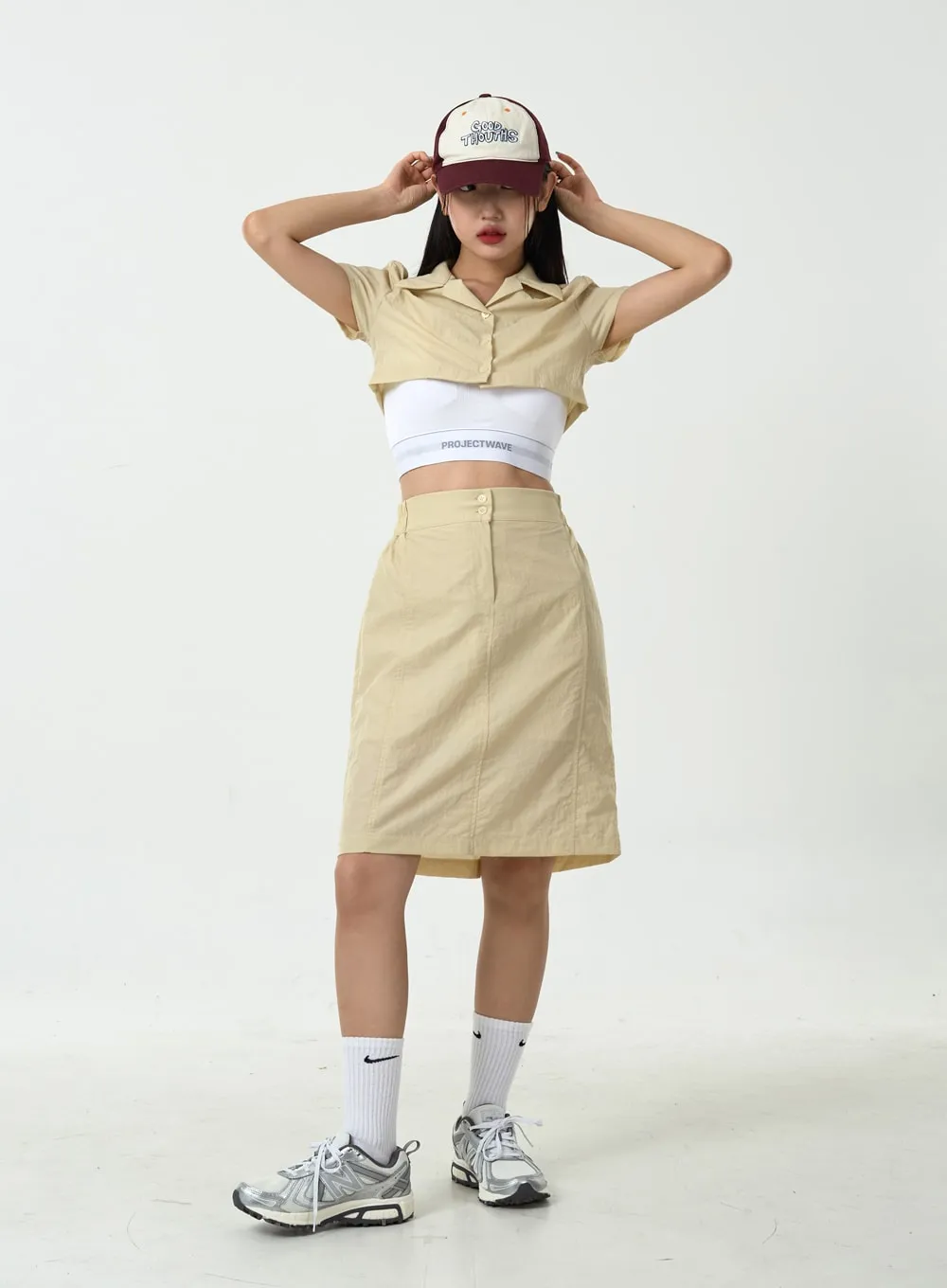 Nylon Midi Skirt CU19