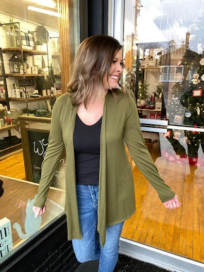 Olive Lightweight Cardigan