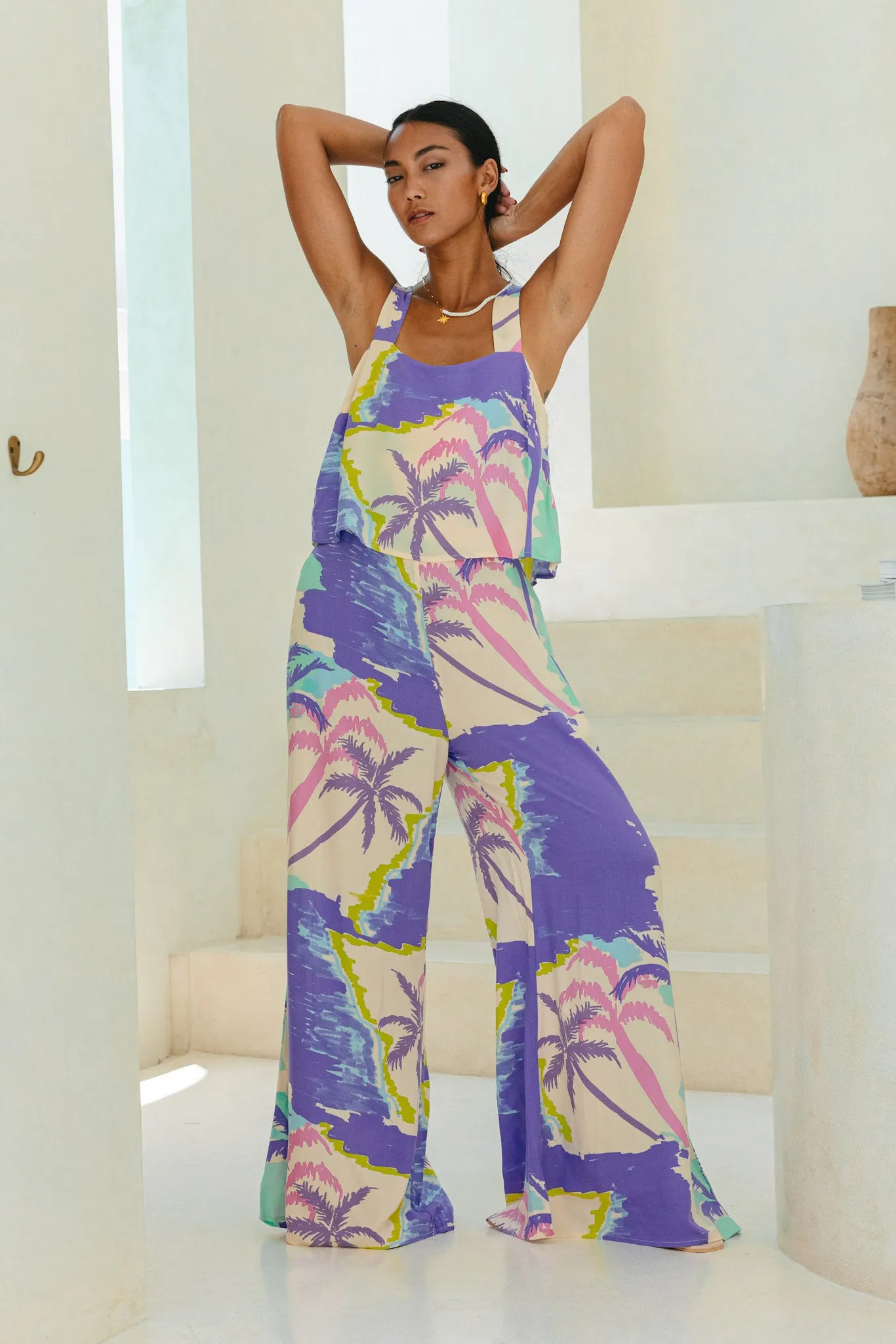 Paradisio Purple Tropical Jumpsuit