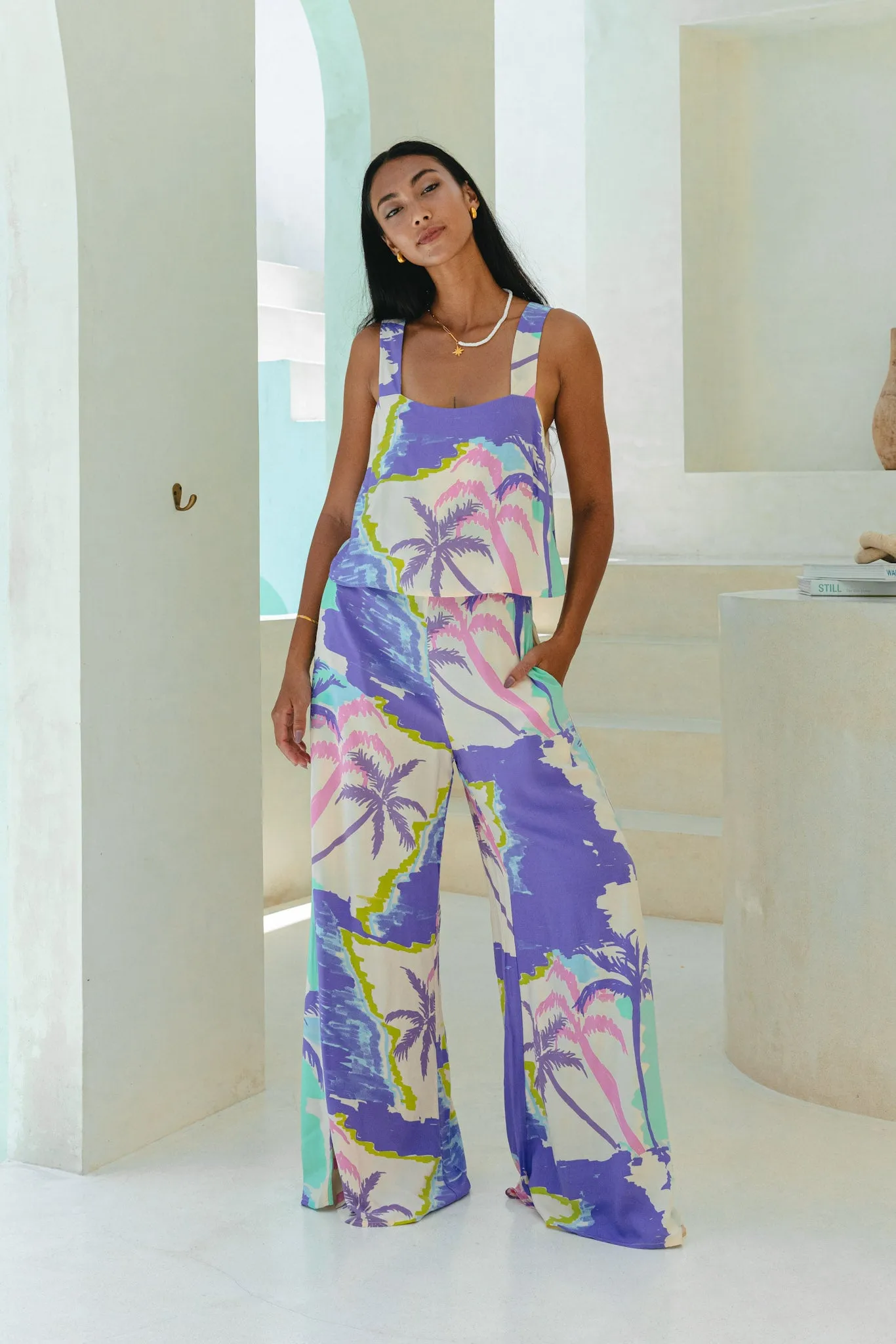 Paradisio Purple Tropical Jumpsuit