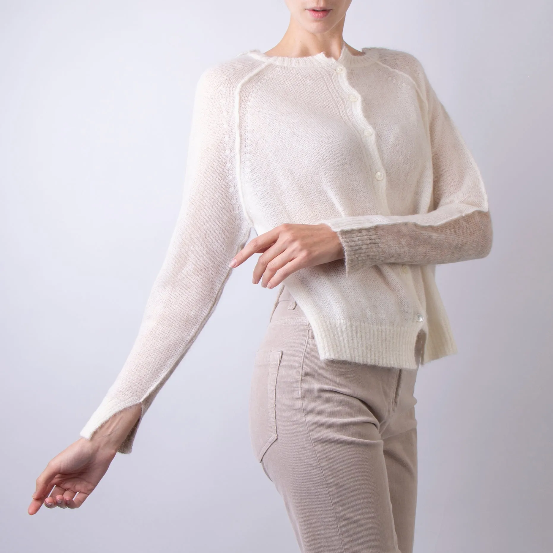 PHISIQUE DU ROLE CARDIGAN 24W208 KASHA IVORY