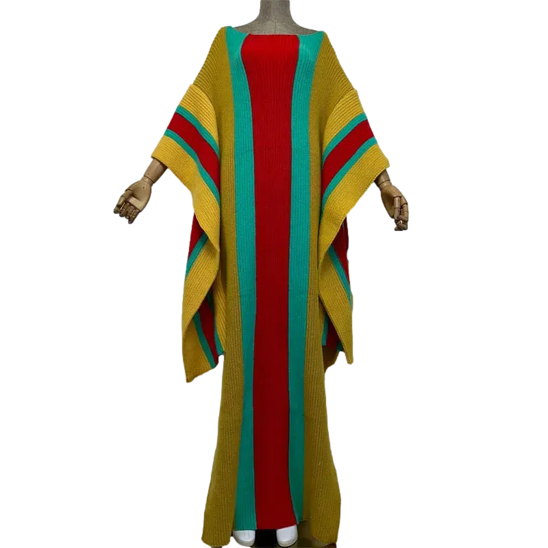 Pre Order:  Chic Colorful Knitted Maxi Kaftan - WINI