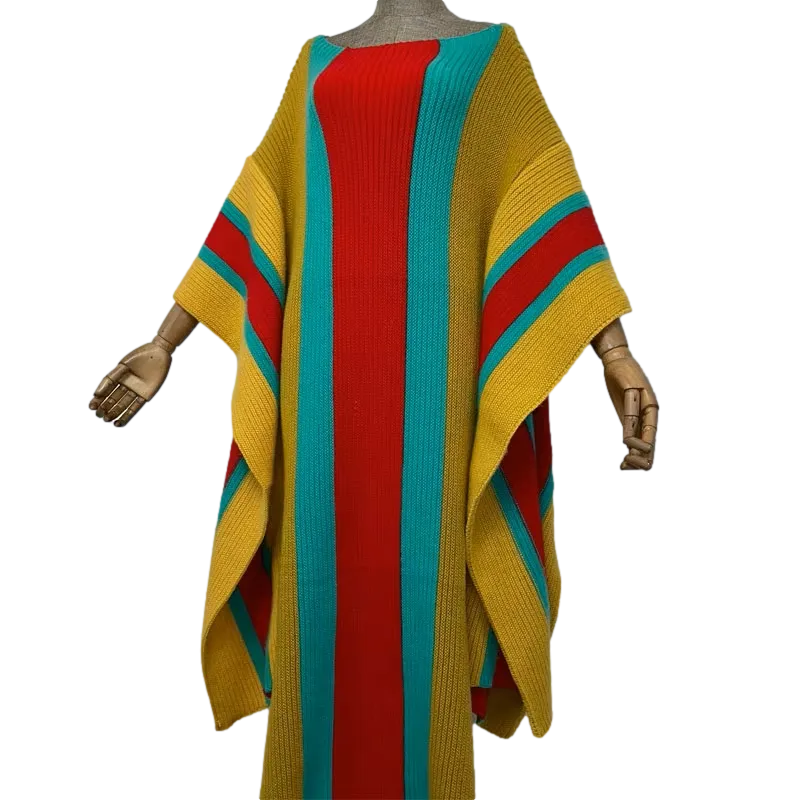 Pre Order:  Chic Colorful Knitted Maxi Kaftan - WINI