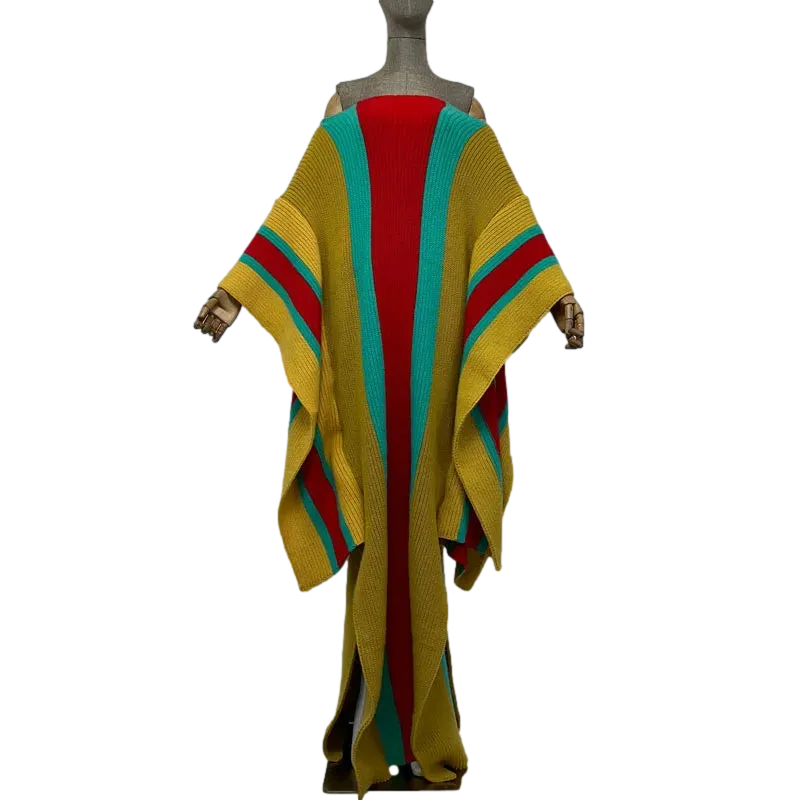 Pre Order:  Chic Colorful Knitted Maxi Kaftan - WINI