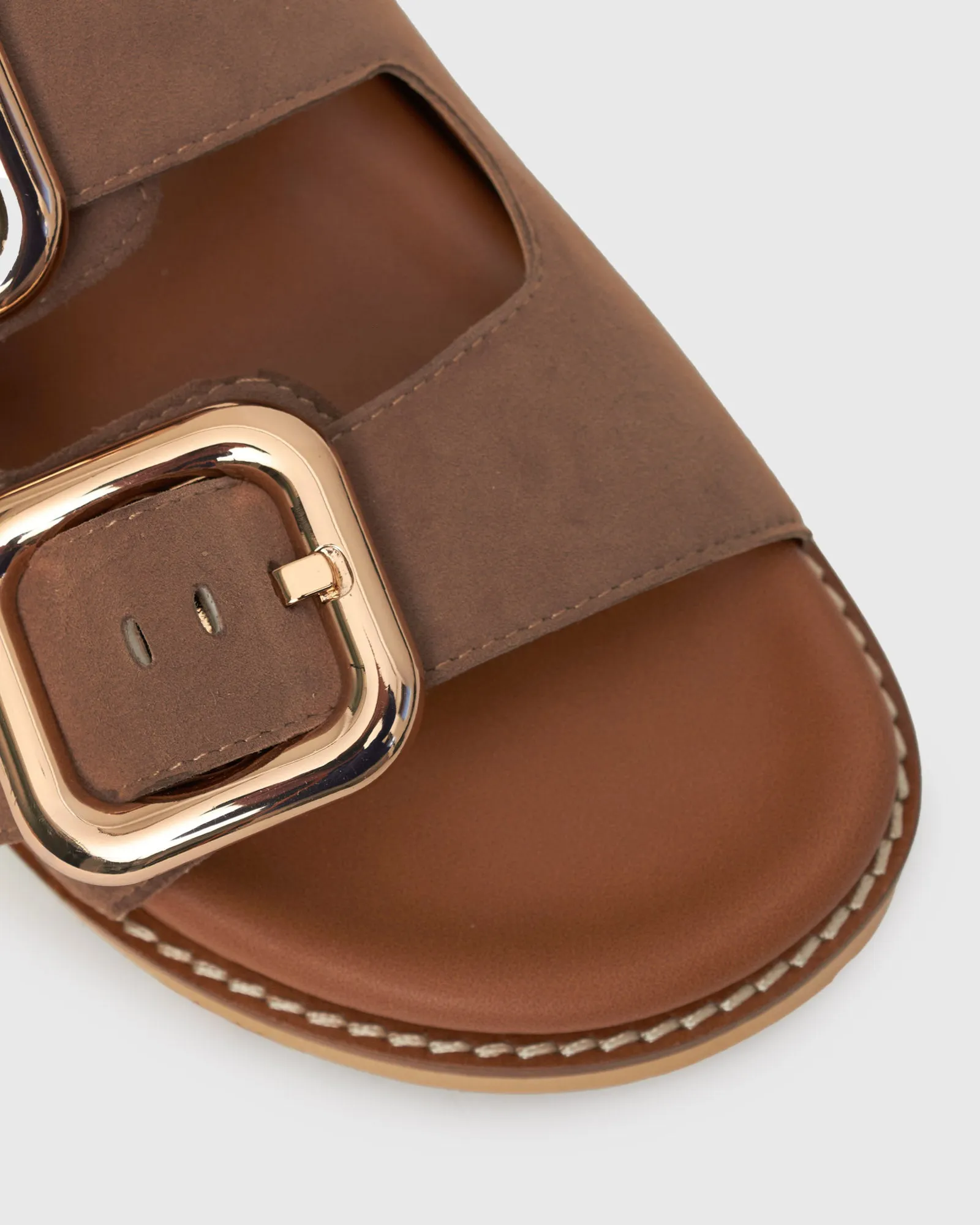 PRE-ORDER HUNTER Buckle Detail Leather Slides