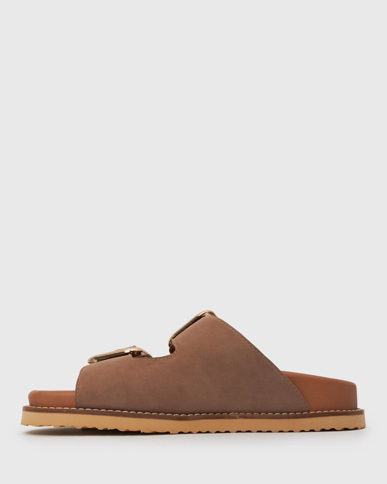 PRE-ORDER HUNTER Buckle Detail Leather Slides