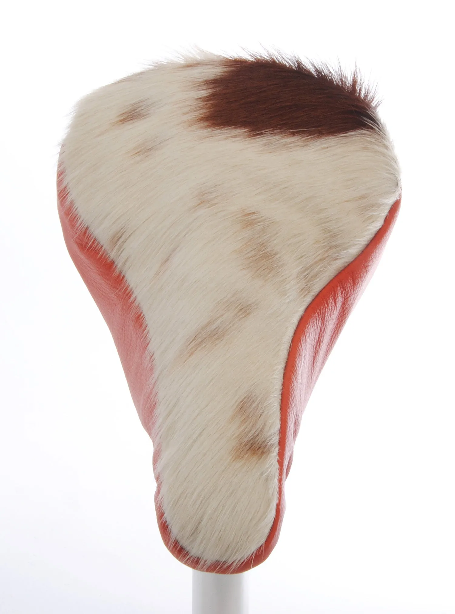 Puccini Luxury Saddle Cover - Orange Leather & Cow Hide