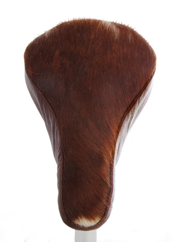 Puccini Luxury Saddle Cover - Orange Leather & Cow Hide