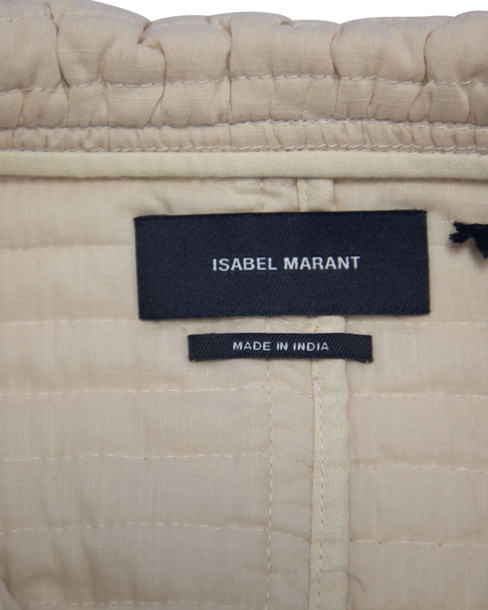 Quilted Padded Coat in Cream Cotton by Isabel Marant