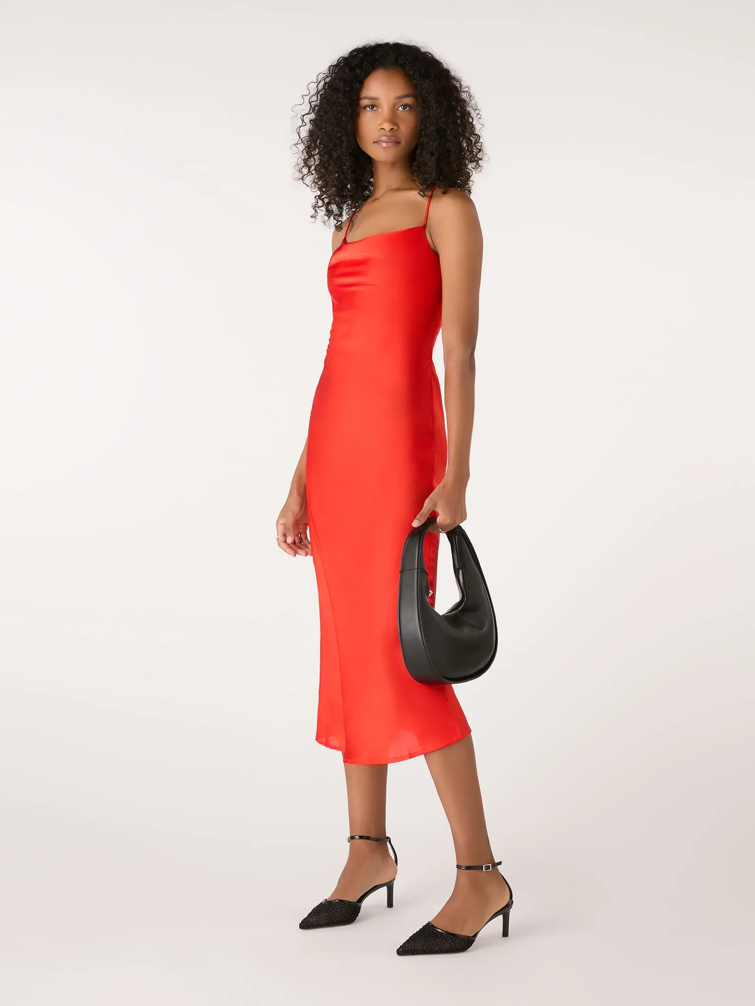 Riviera Midi Dress in Red