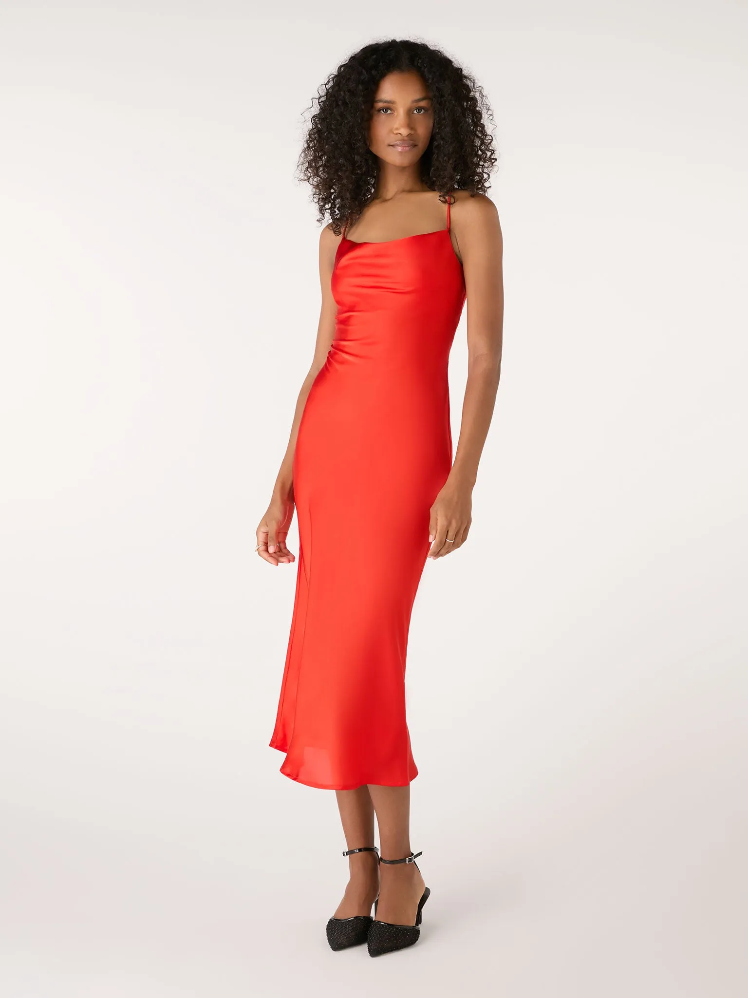 Riviera Midi Dress in Red