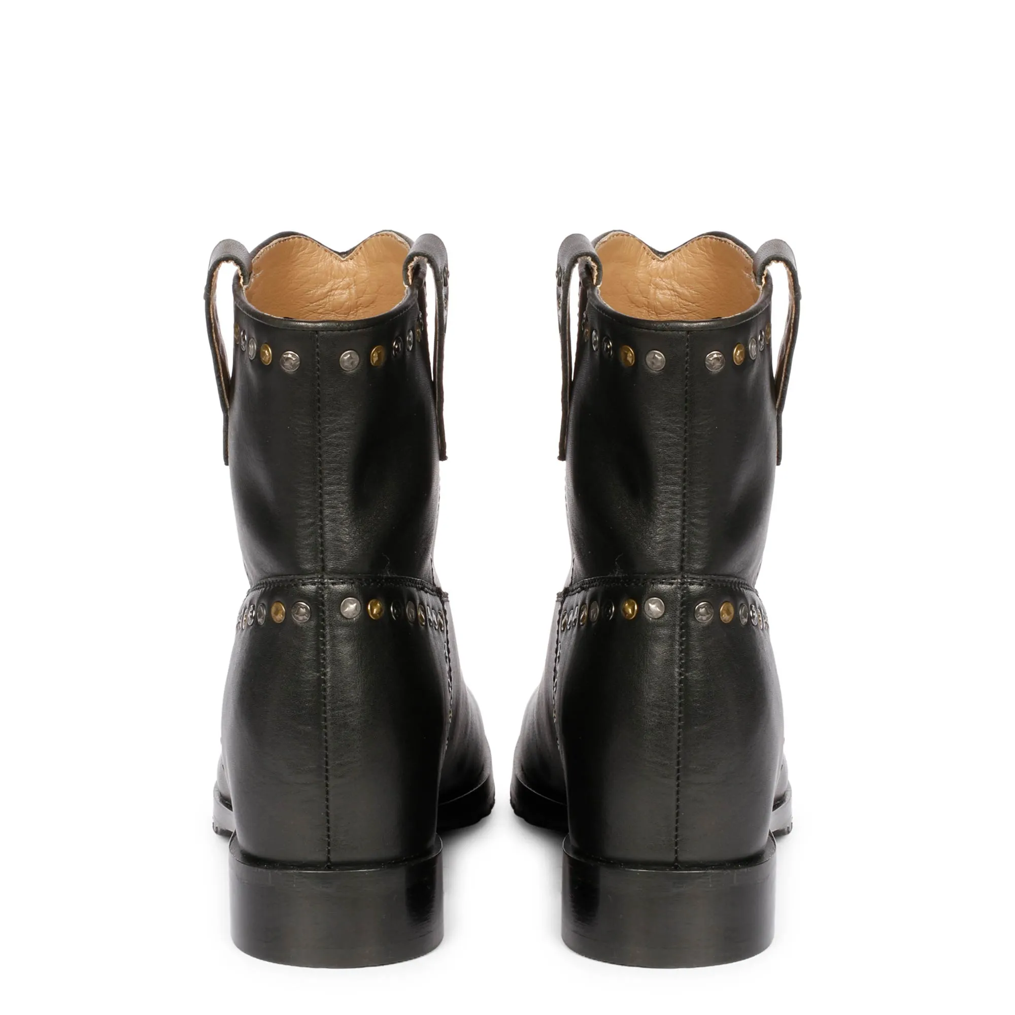 Saint Noemi Black Leather Ankle Boots