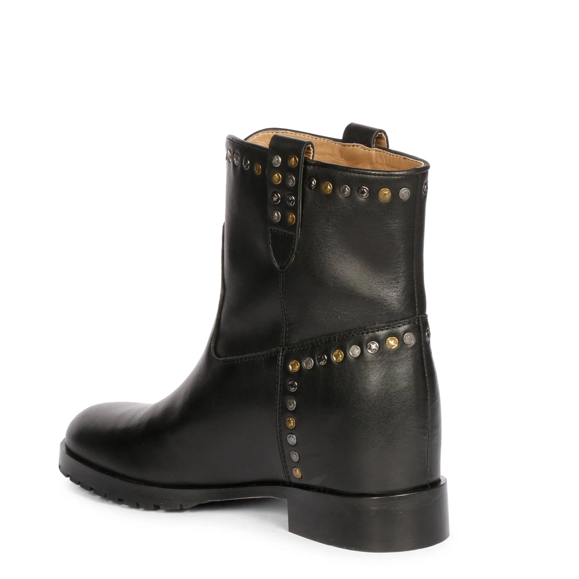 Saint Noemi Black Leather Ankle Boots