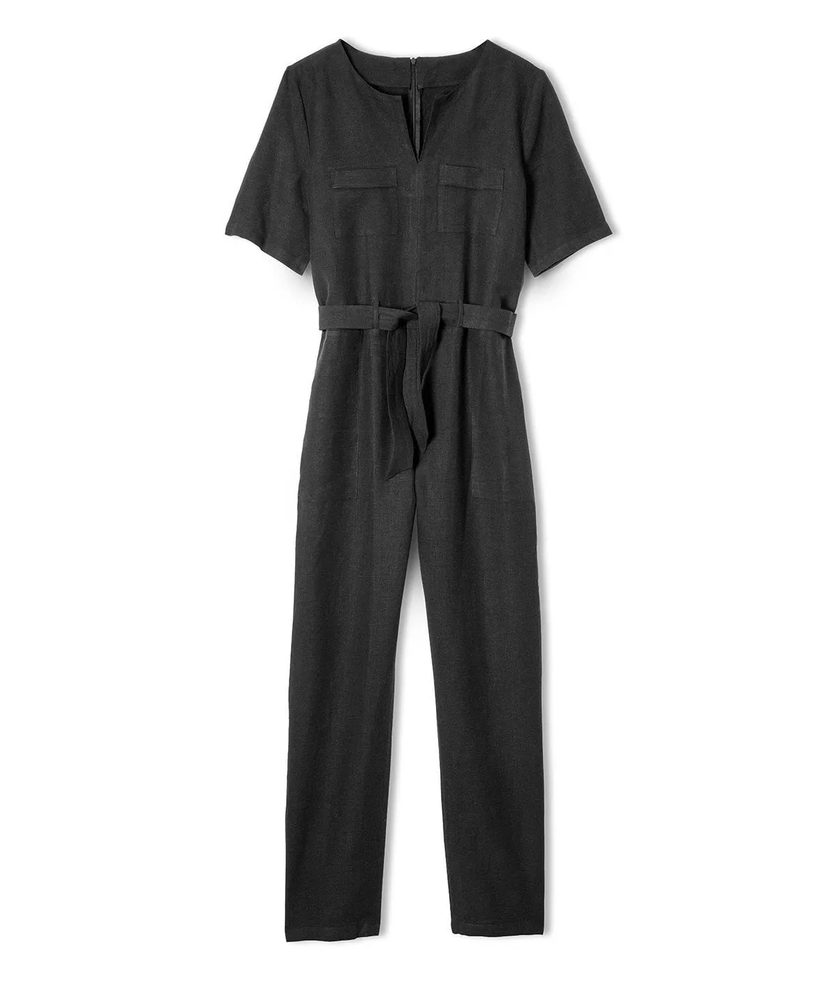 SAMPLE SALE<br>Black Linen Jumpsuit<br>Size 12