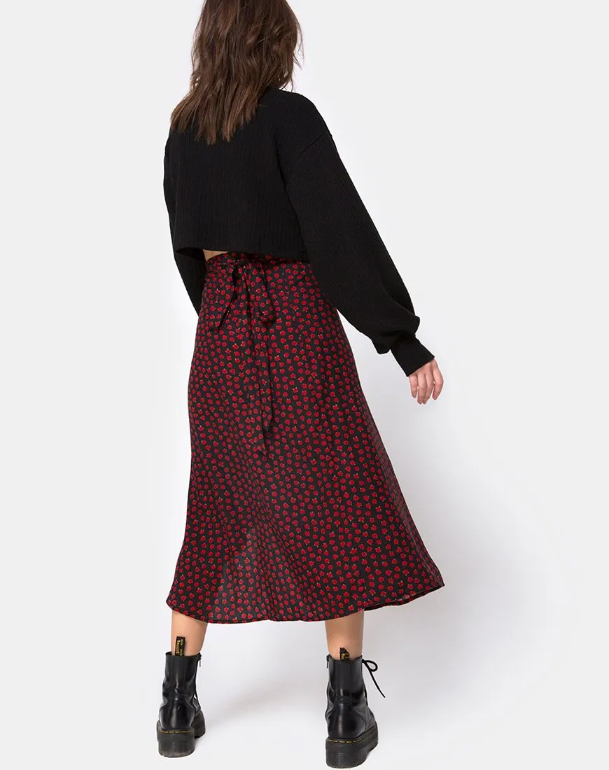 Satha Skirt in Dotty Rose Black