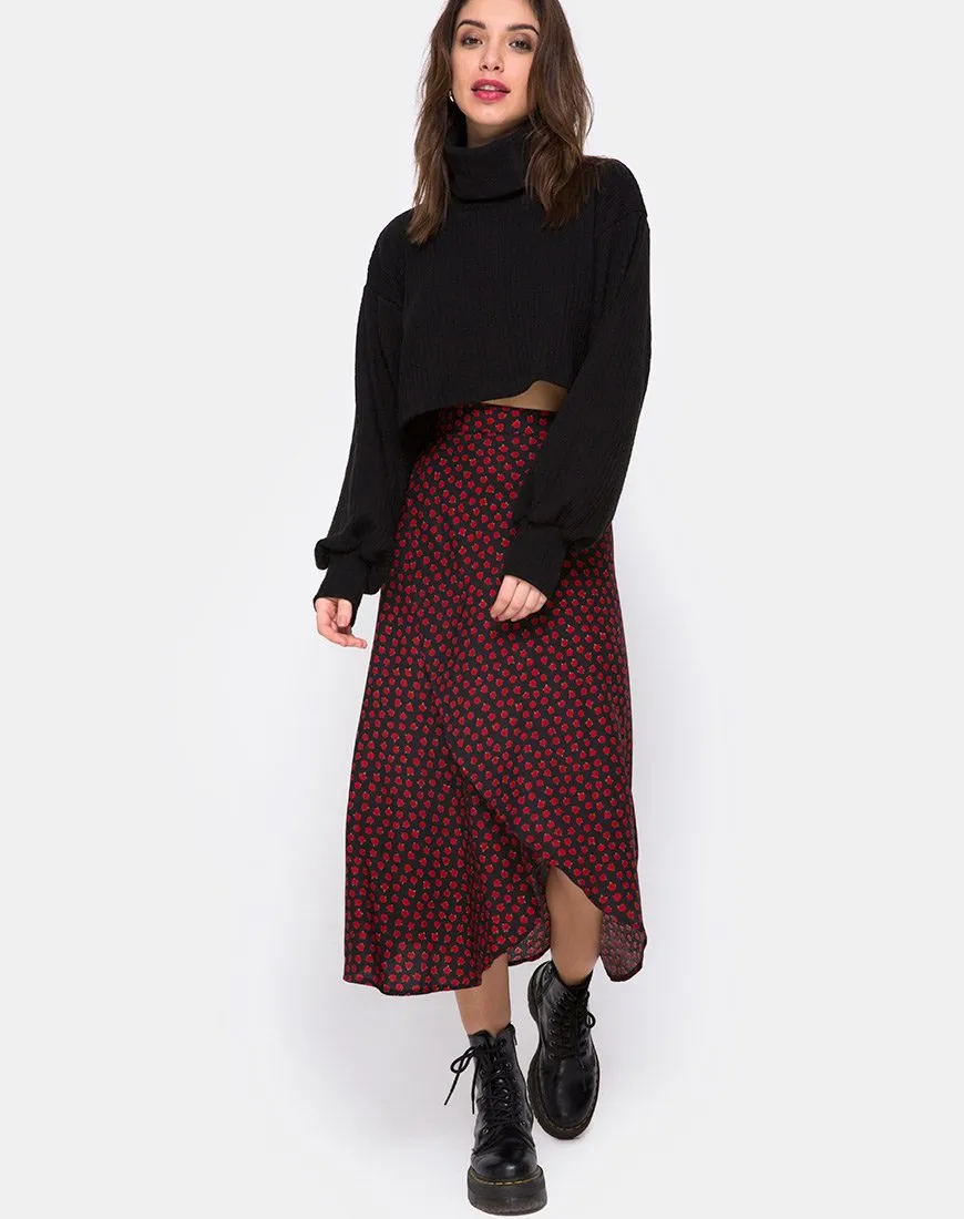 Satha Skirt in Dotty Rose Black