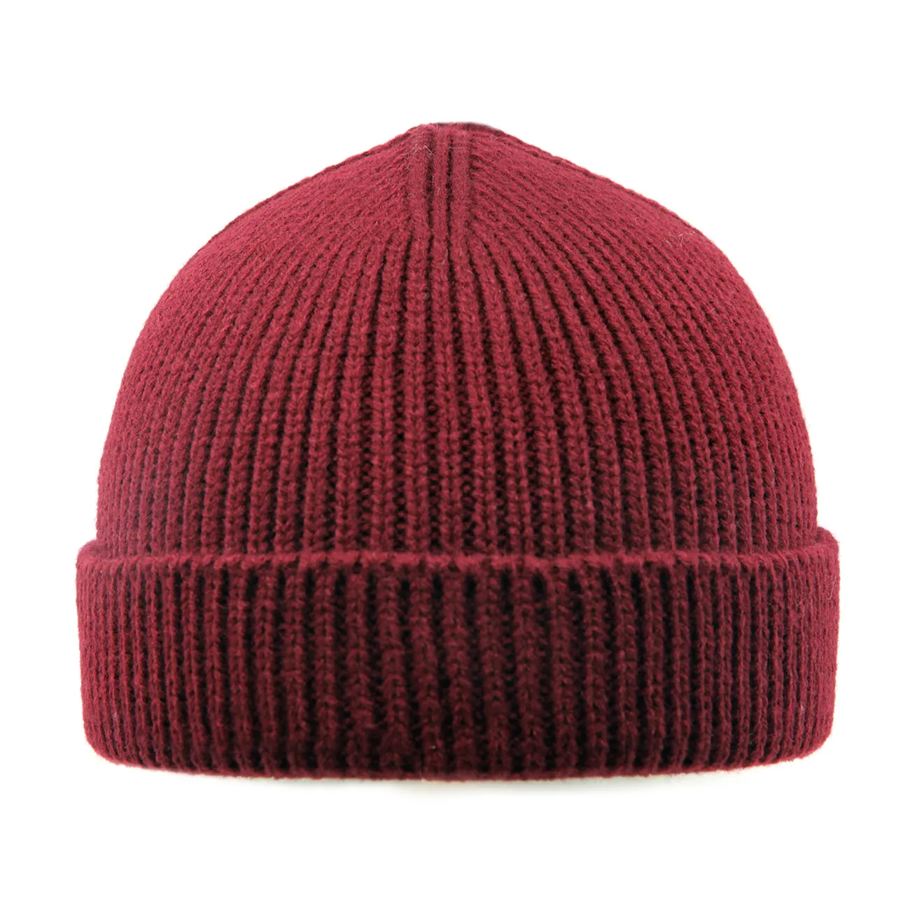 Short Skater Ribbed Knit Cuffed Beanie