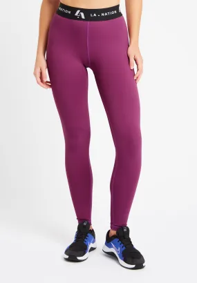 Signature High Waisted Full Length Leggings-Purple