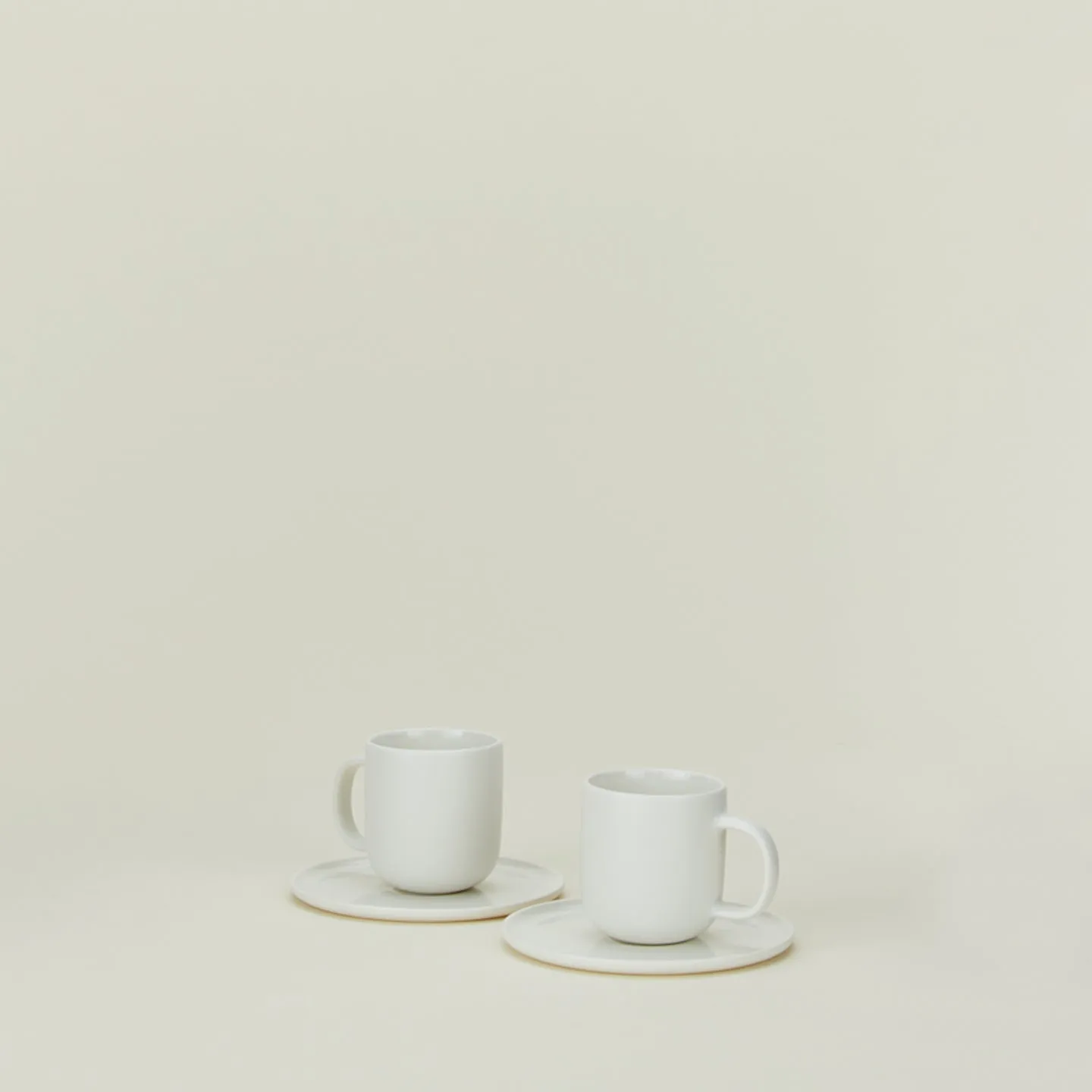 Simple Porcelain Espresso Mugs, Set of 2