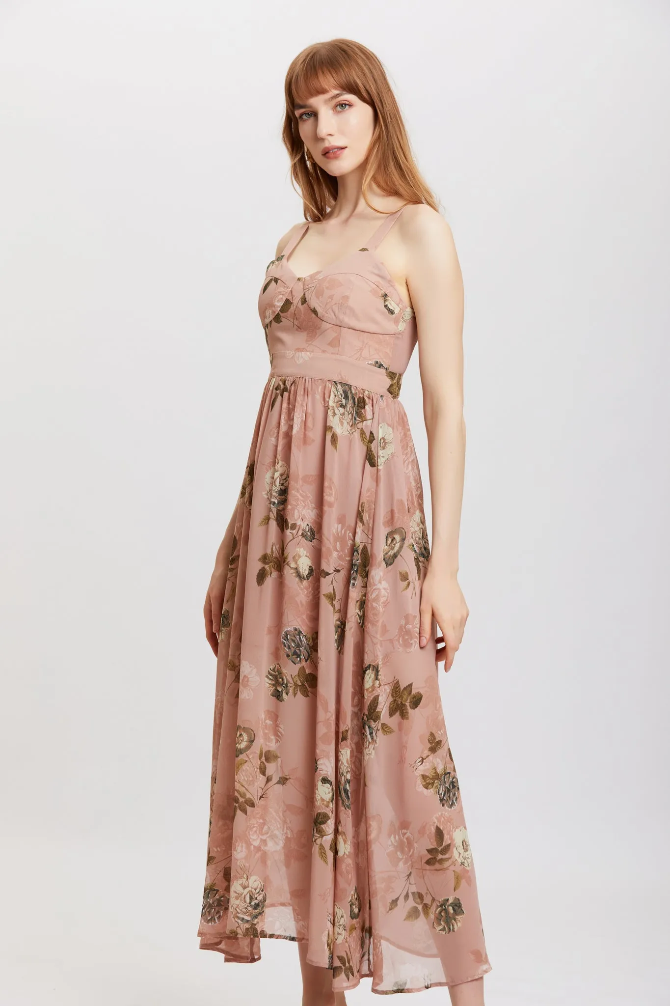 Since Then | Rose Sweetheart Mixi Dress