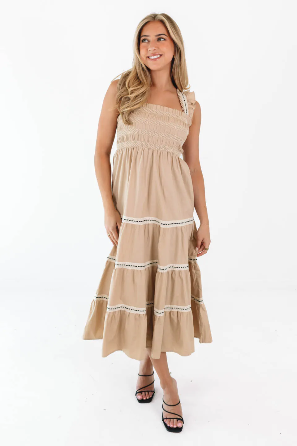 So Serene Midi Dress - Khaki