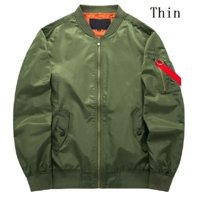 Spring&Autumn High Quality Ma1 Thick and Thin Army Green Motorcycle Ma-1 Aviator Pilot Air Men Bomber Jacket