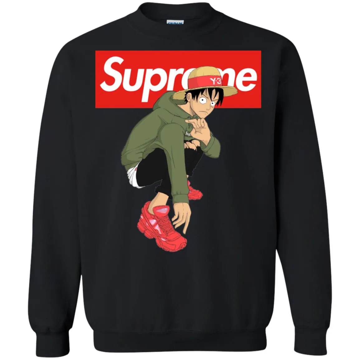 Supreme One Piece Y3 T-shirt Crewneck Pullover Sweatshirt