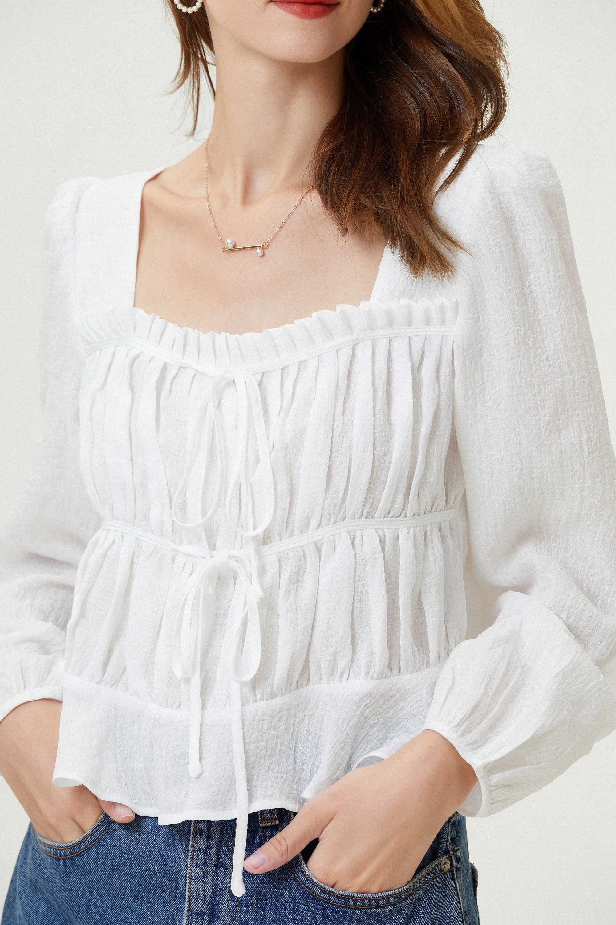 Sylphide | White Viviana Tie Top