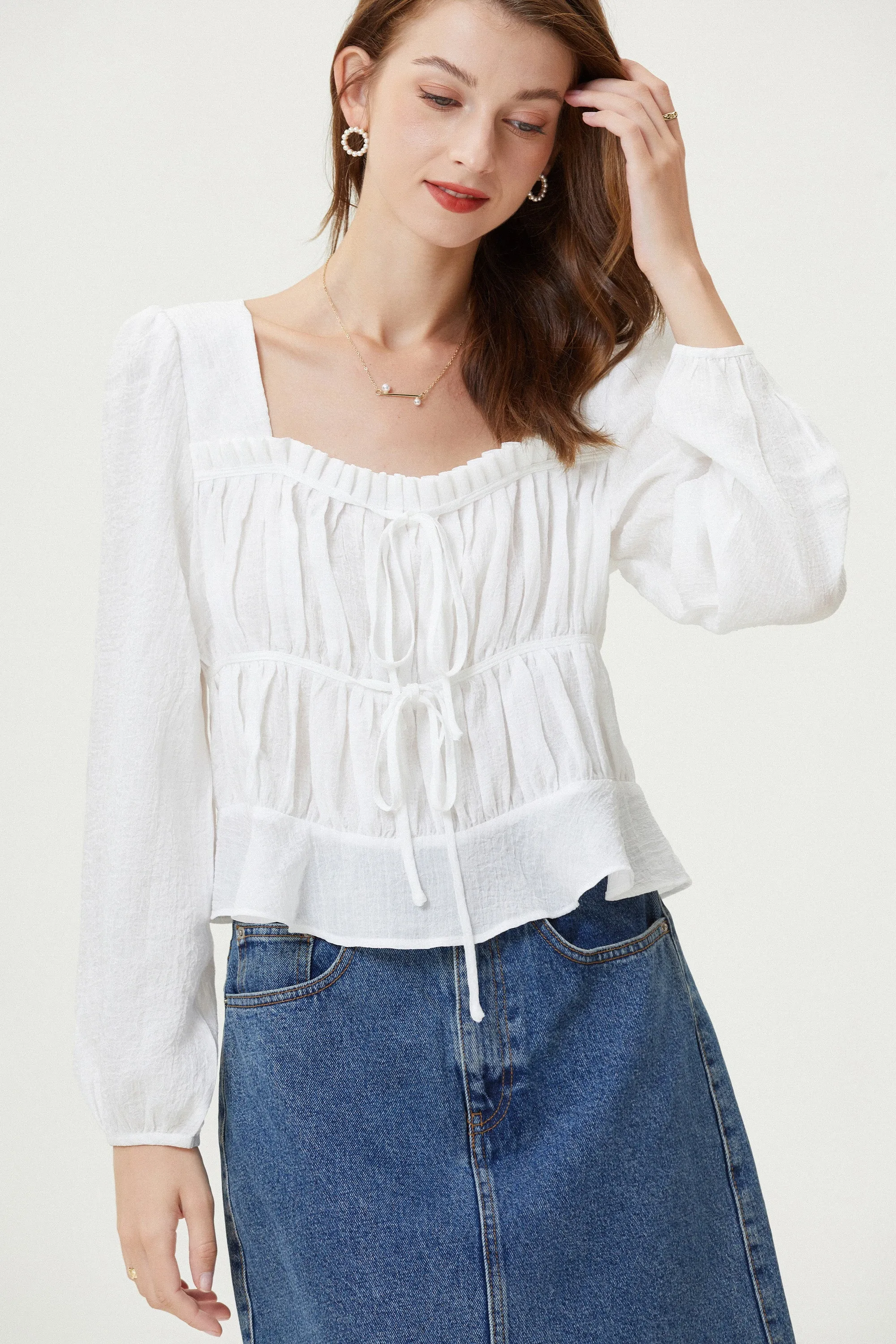 Sylphide | White Viviana Tie Top