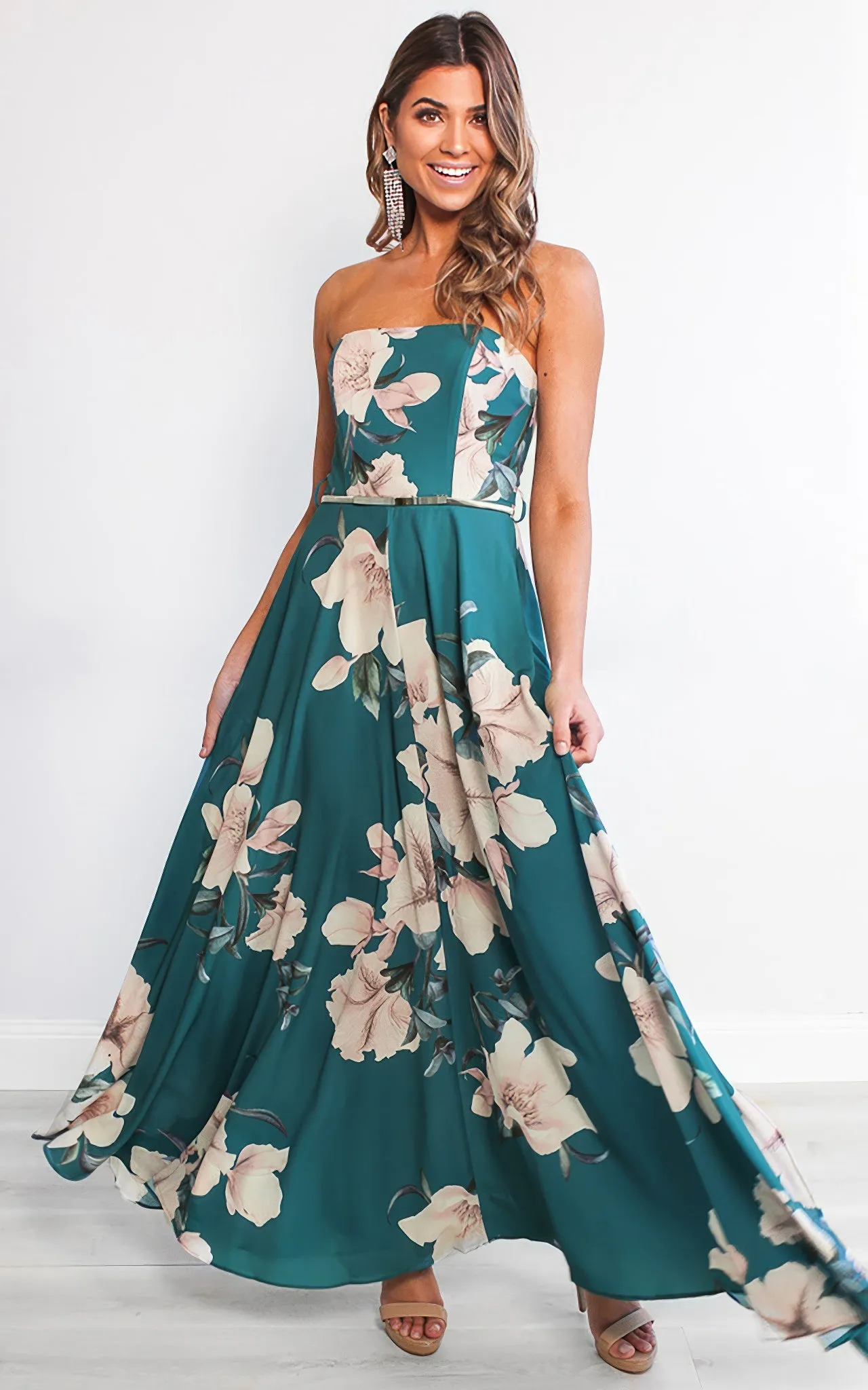 Tamra Maxi Dress - Green Floral