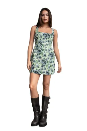 TIC TOC - "Mintie" - Tapestry Corset Bodycon Mini Dress