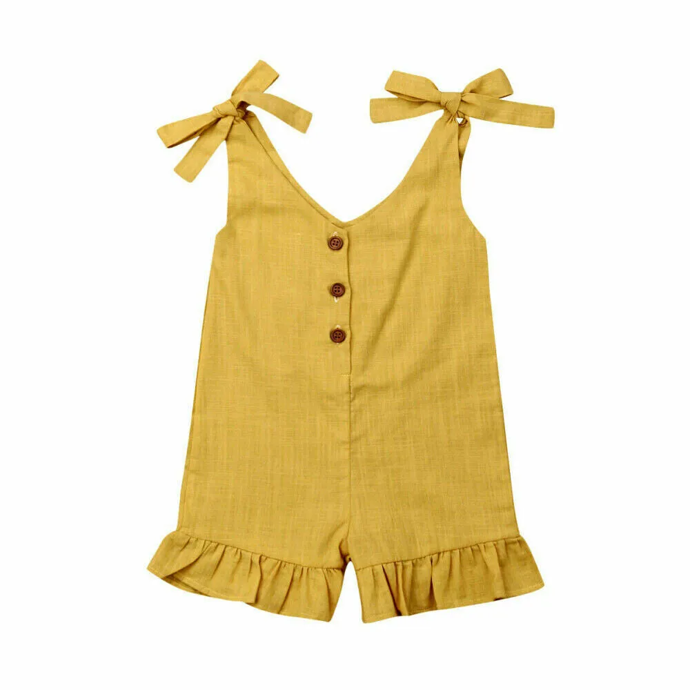 Toddler Baby Girl Linen Romper Jumpsuit