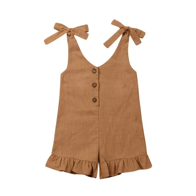 Toddler Baby Girl Linen Romper Jumpsuit