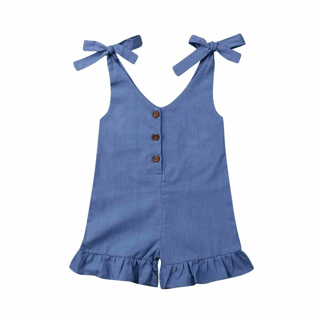 Toddler Baby Girl Linen Romper Jumpsuit