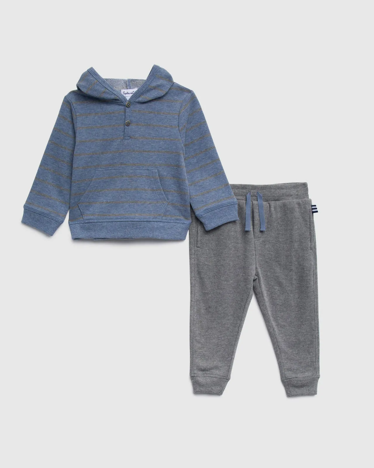 Toddler Boys Slate Stripe Hoodie Set