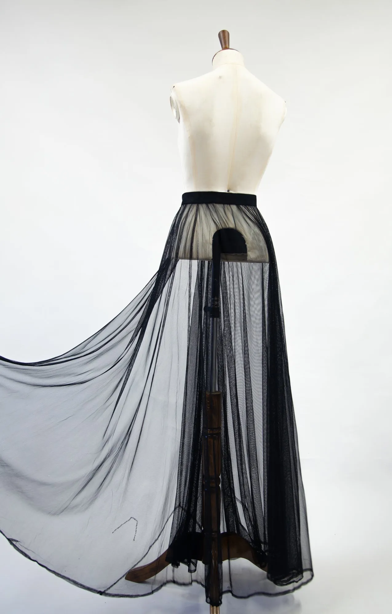 Vintage 1930s Black Tulle Skirt