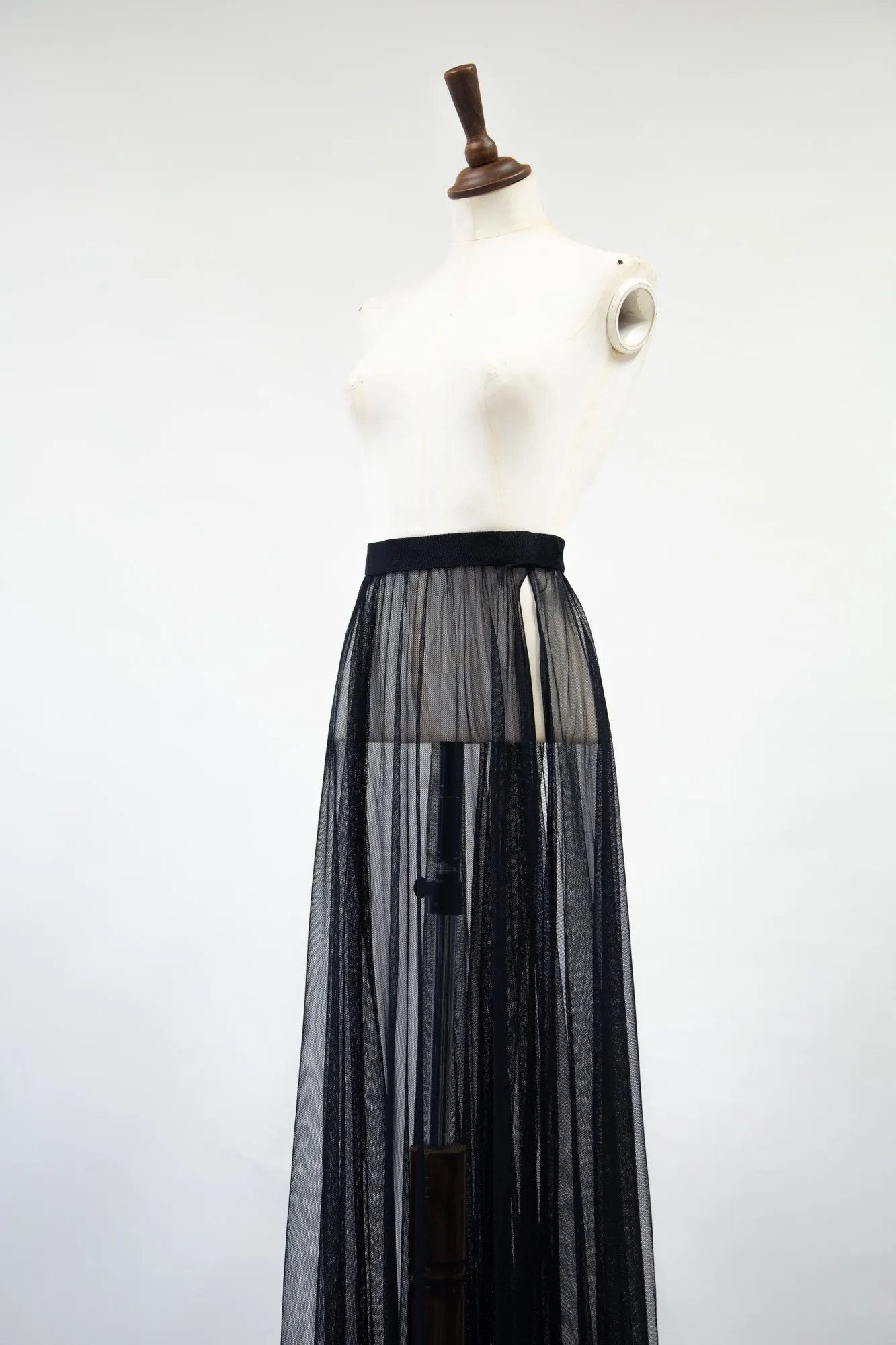 Vintage 1930s Black Tulle Skirt