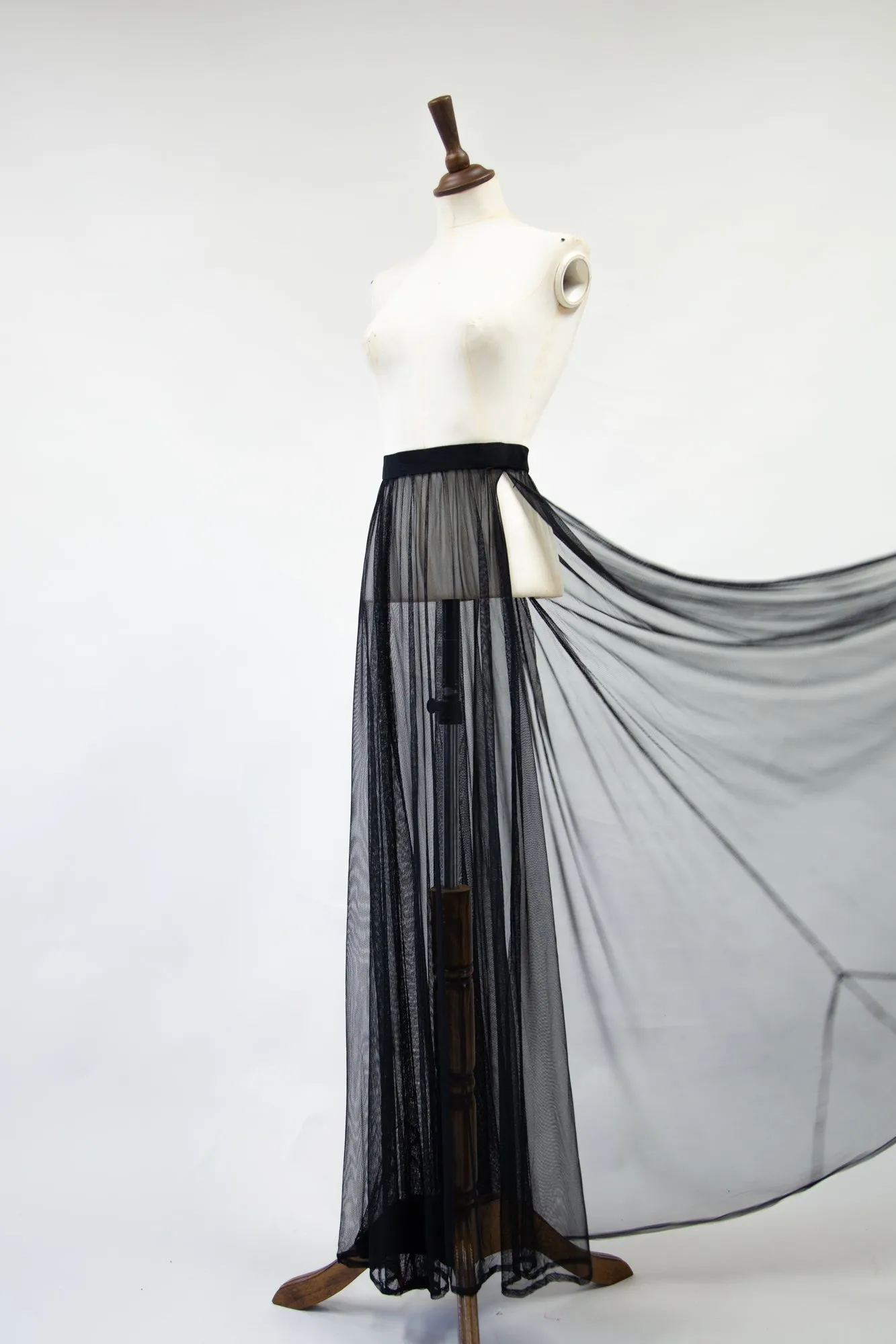 Vintage 1930s Black Tulle Skirt