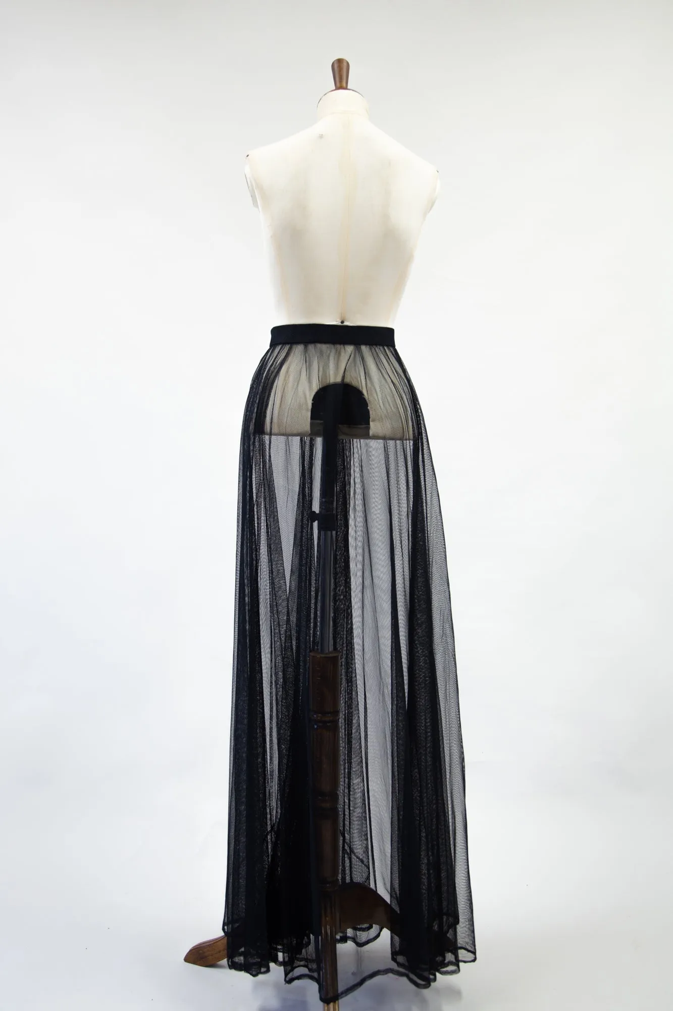 Vintage 1930s Black Tulle Skirt