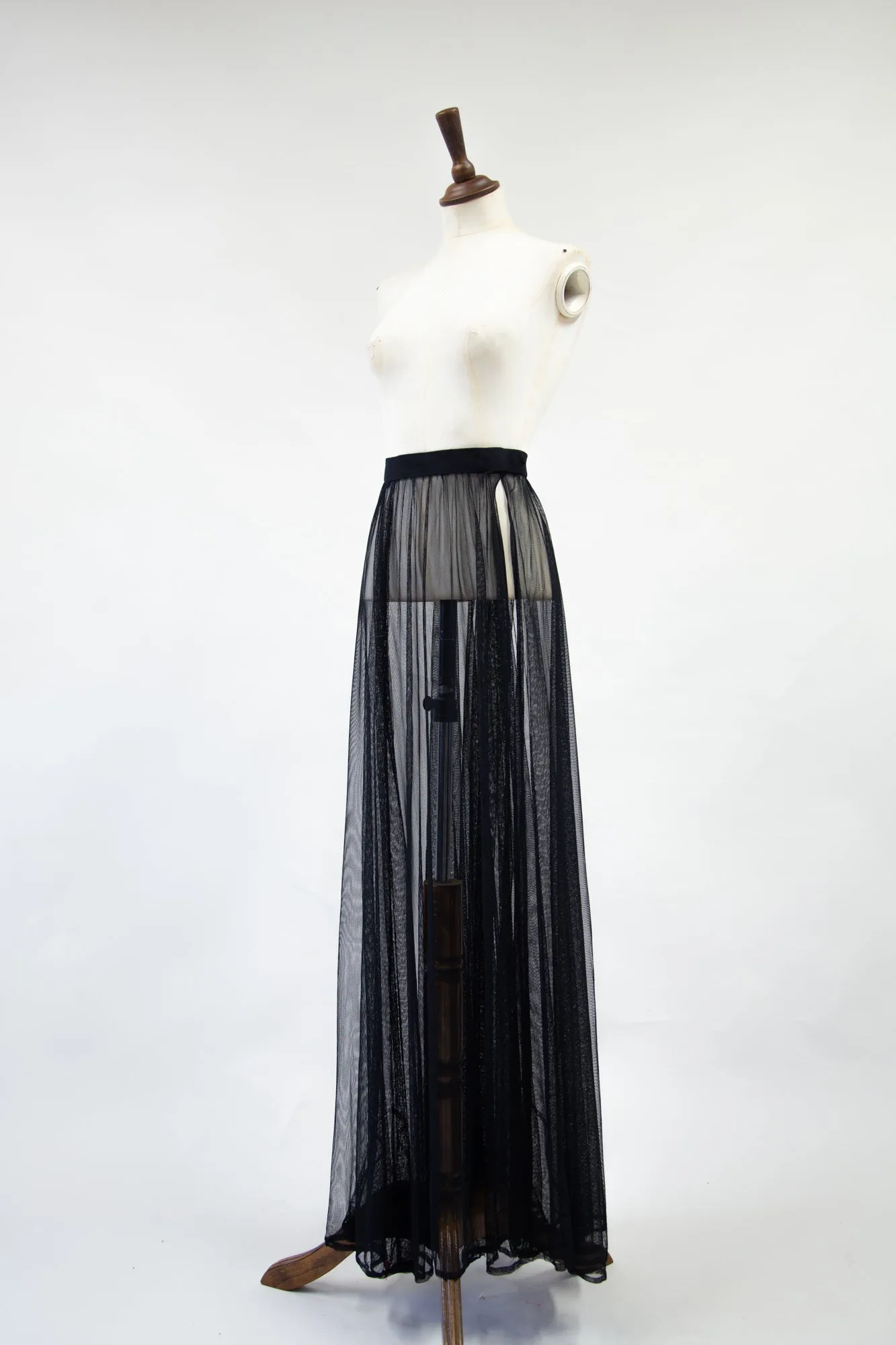 Vintage 1930s Black Tulle Skirt