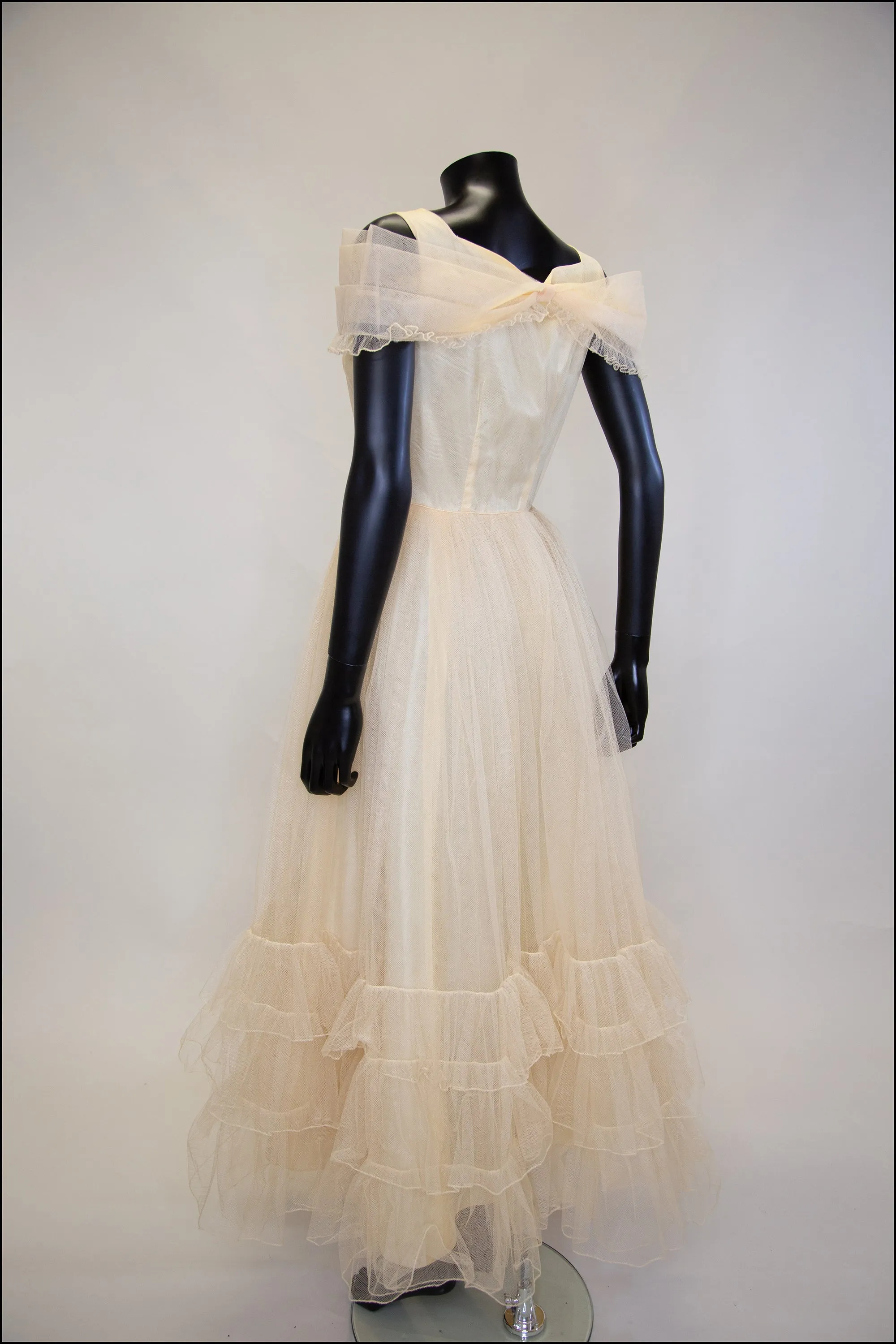 Vintage 1930s Champagne Tulle Gown