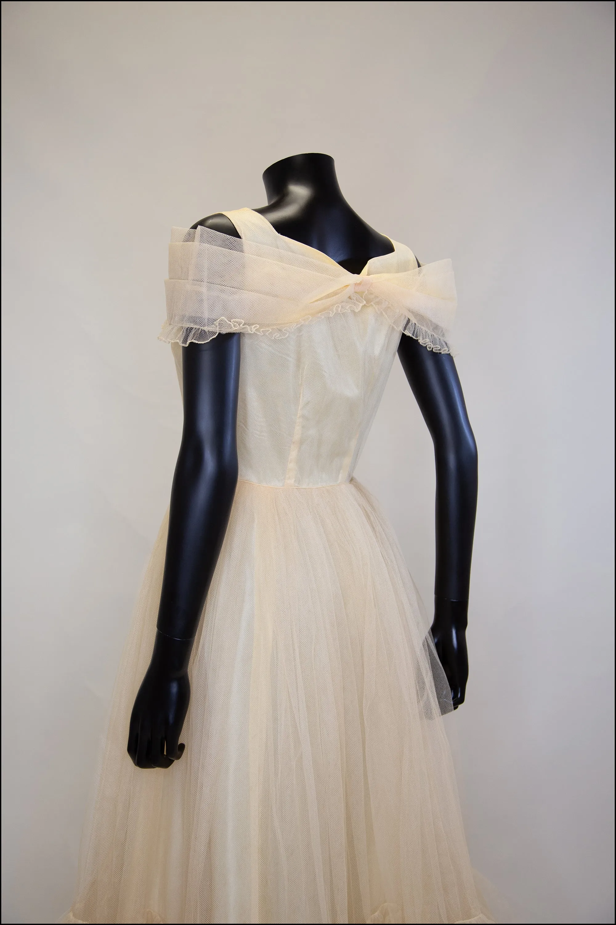 Vintage 1930s Champagne Tulle Gown