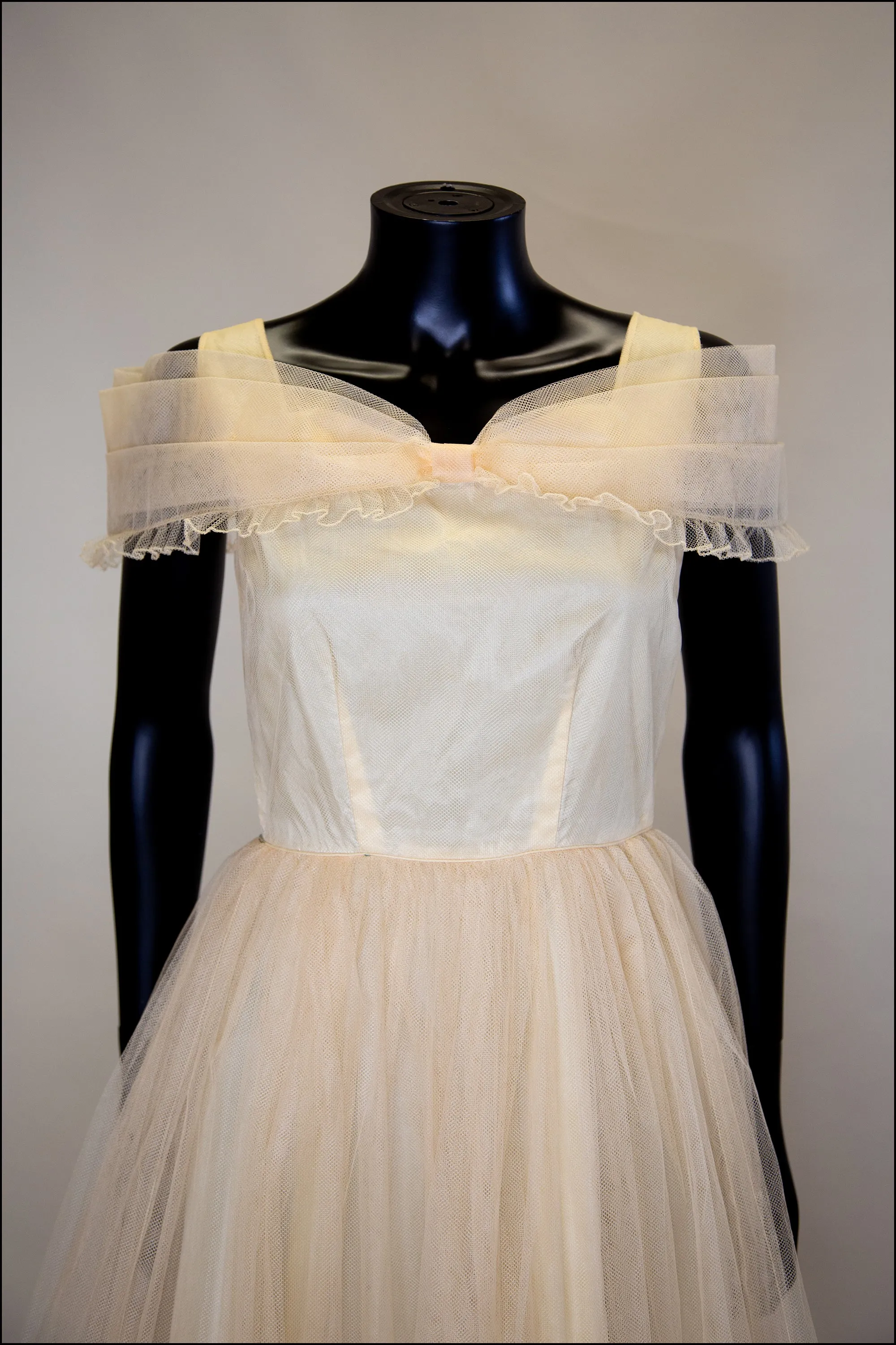 Vintage 1930s Champagne Tulle Gown