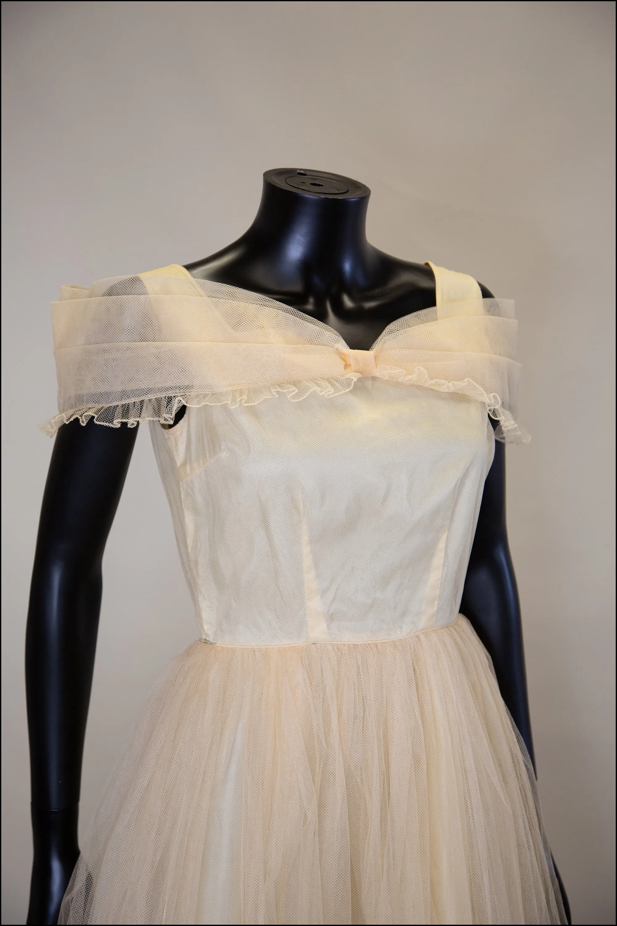 Vintage 1930s Champagne Tulle Gown