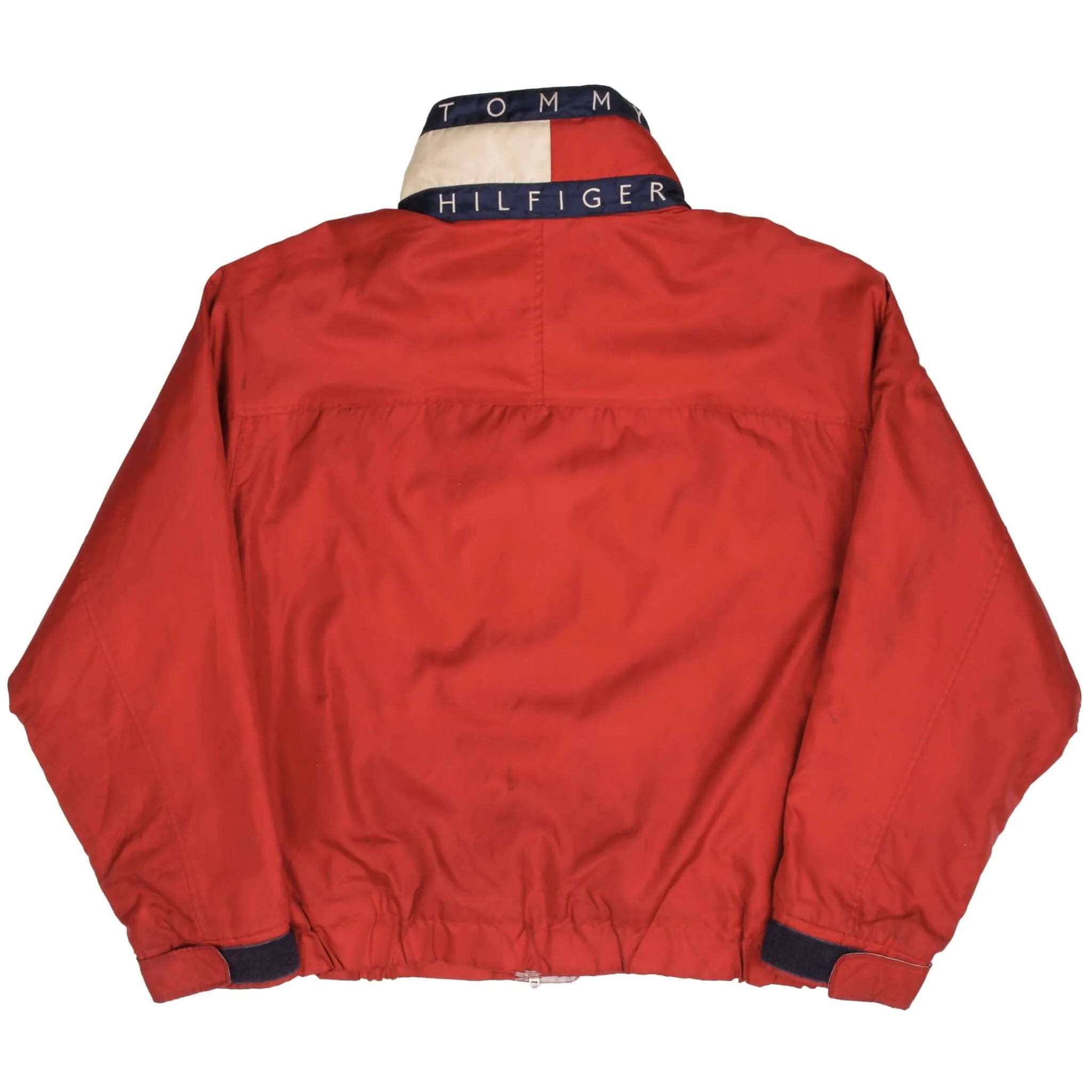 VINTAGE TOMMY HILFIGER RED RAIN JACKET 1990S SIZE LARGE