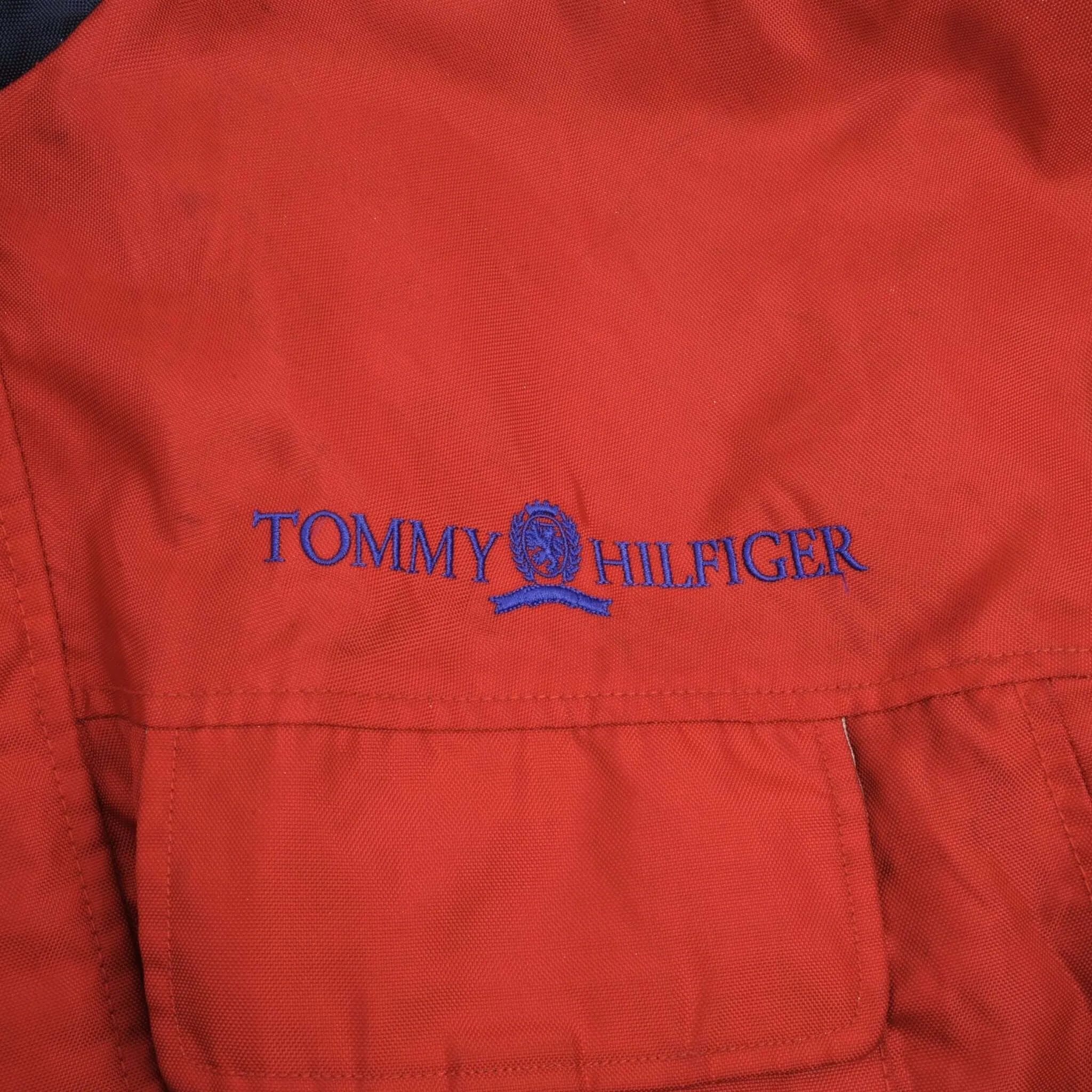 VINTAGE TOMMY HILFIGER RED RAIN JACKET 1990S SIZE LARGE