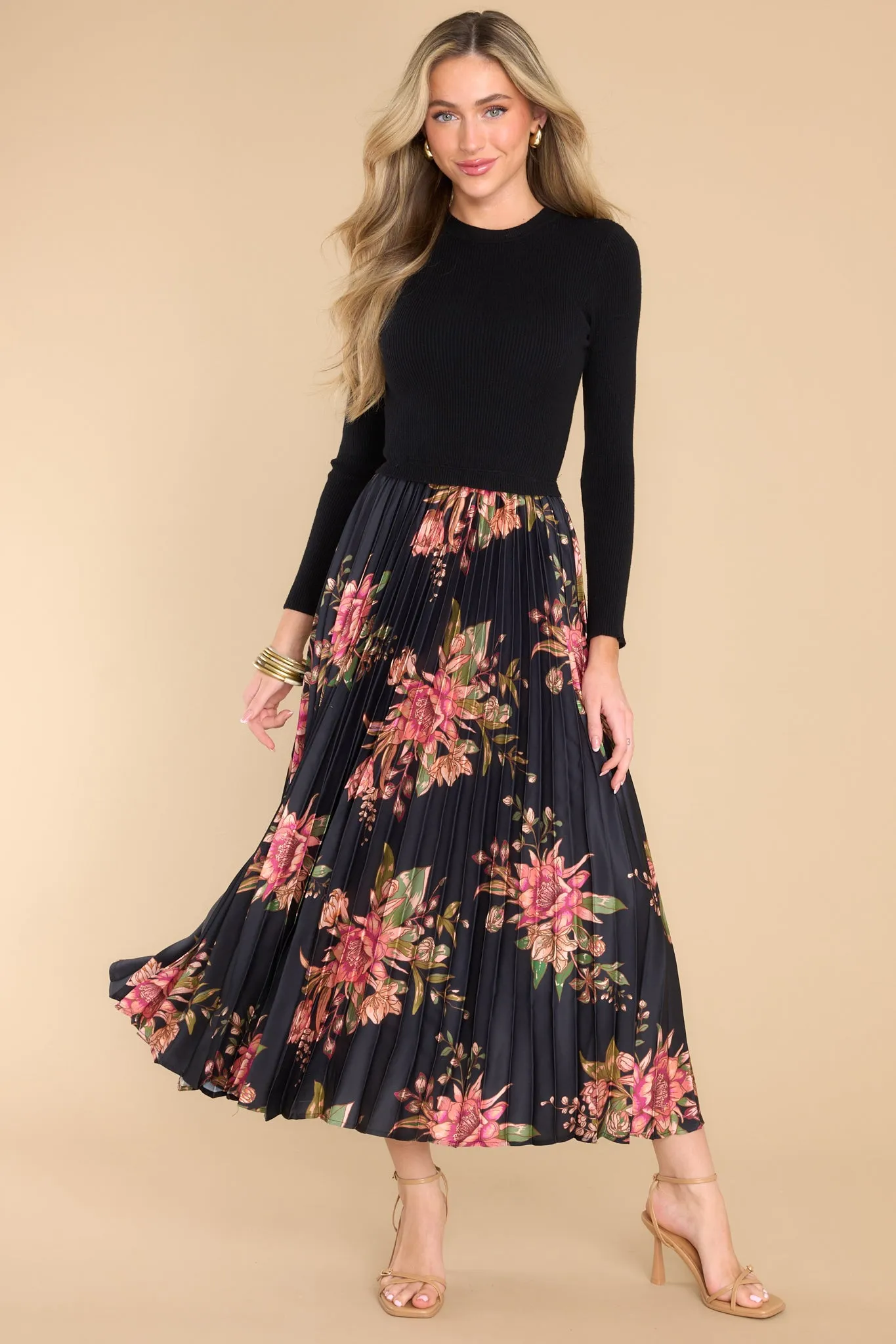 With Certainty Black Floral Maxi Dress