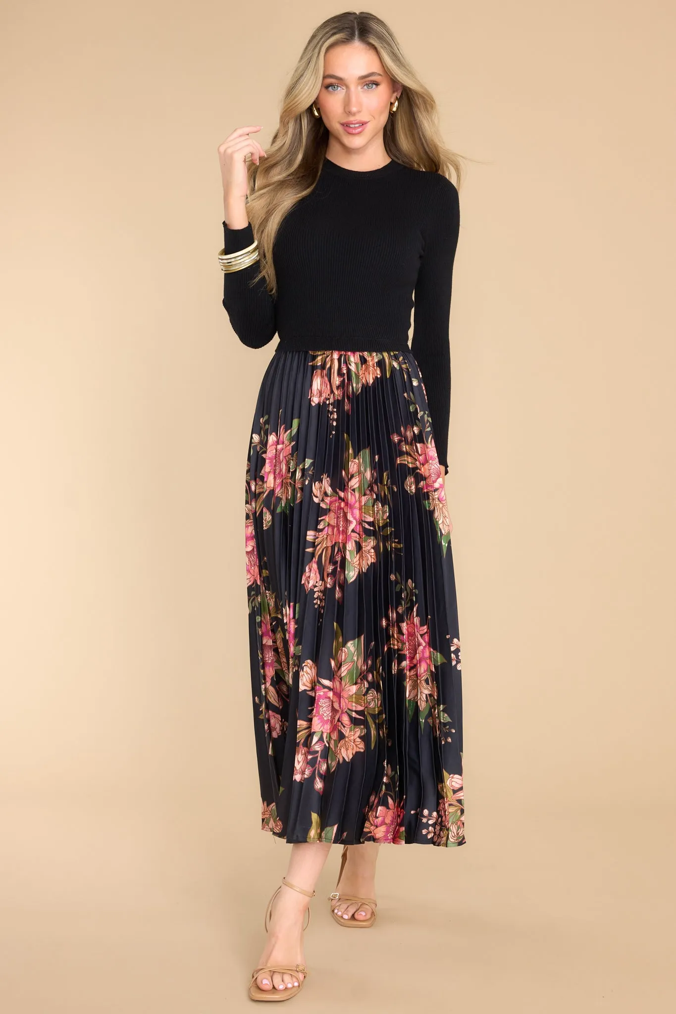 With Certainty Black Floral Maxi Dress