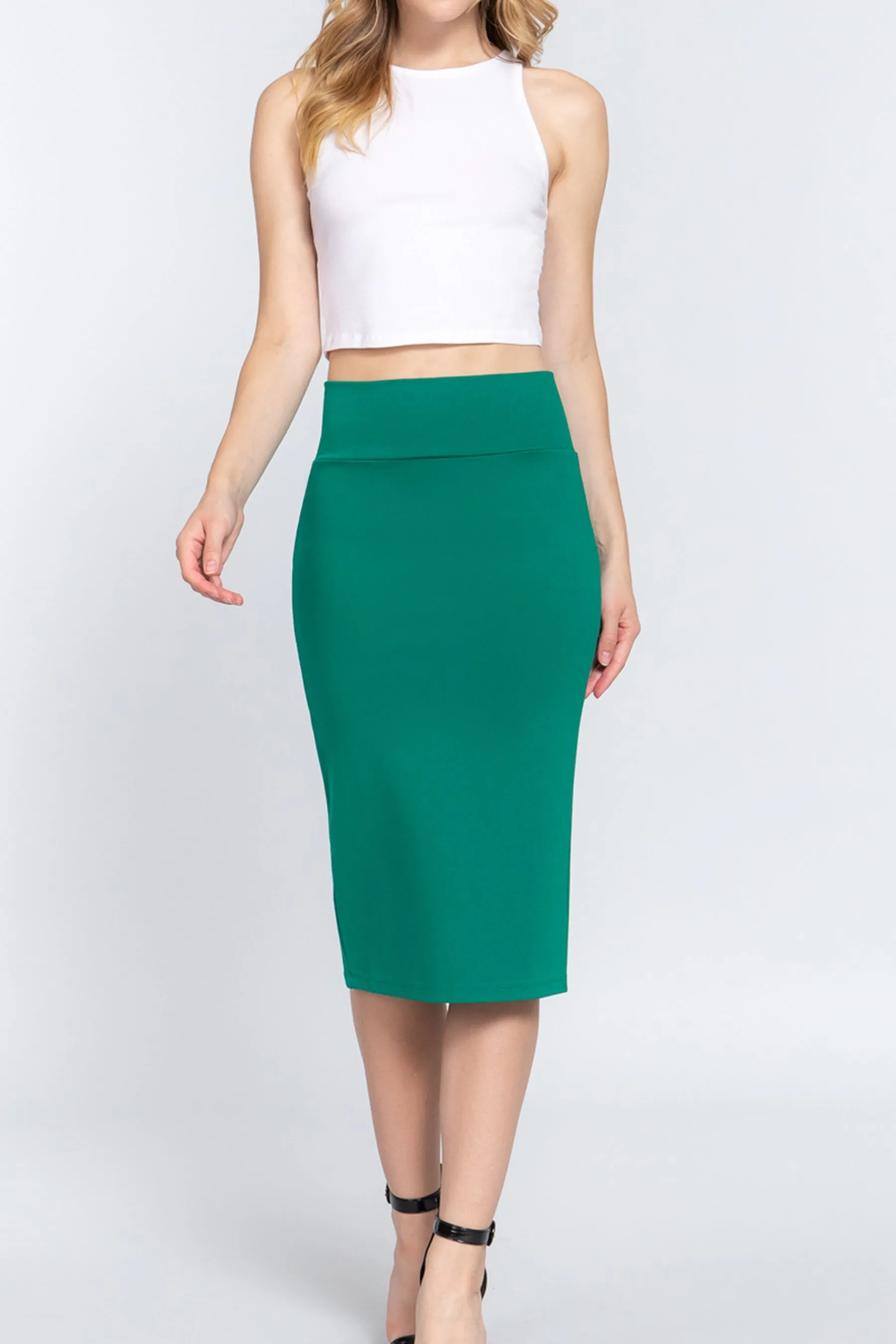 Women's Elegant Everywhere Ponte Midi Skirt