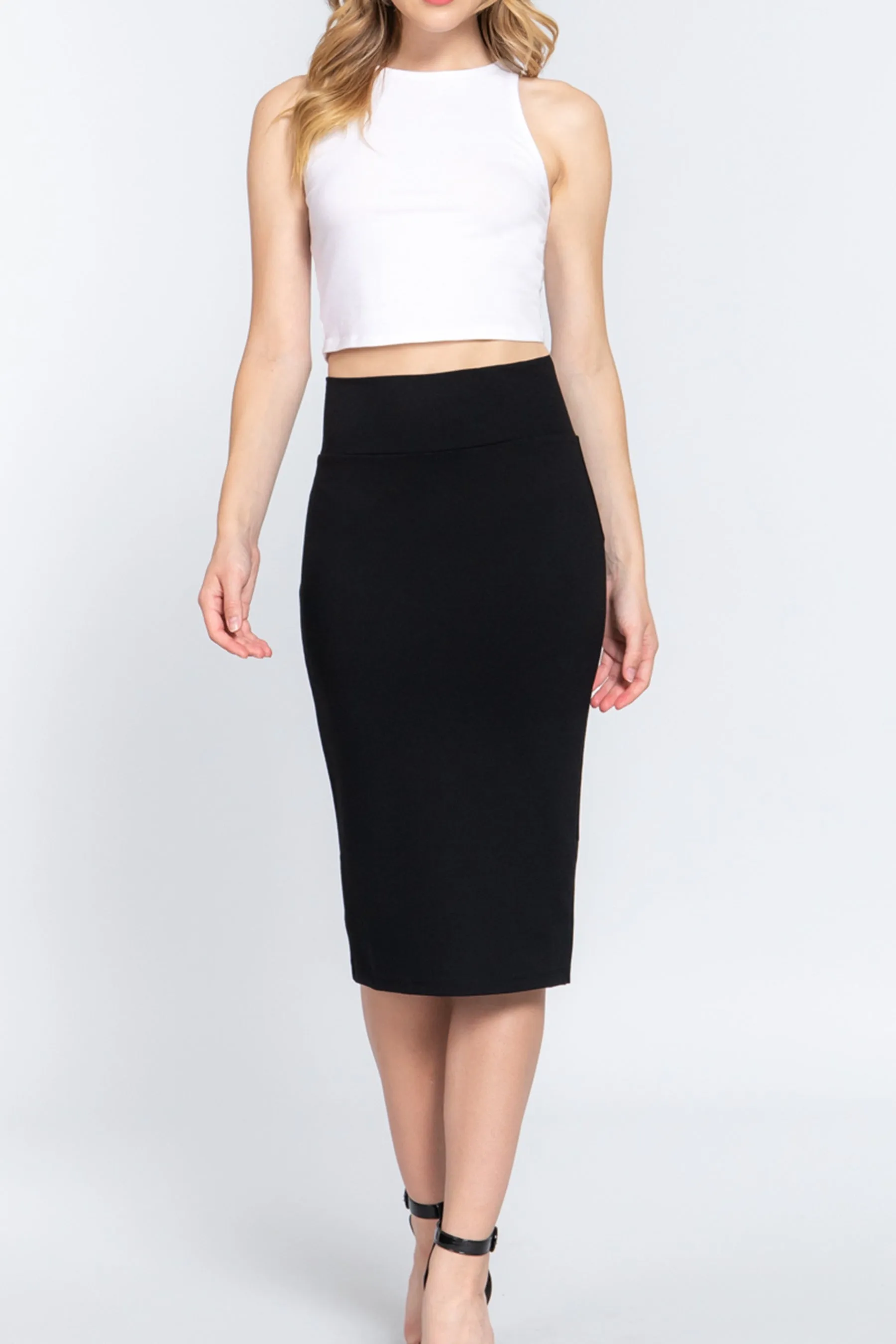 Women's Elegant Everywhere Ponte Midi Skirt